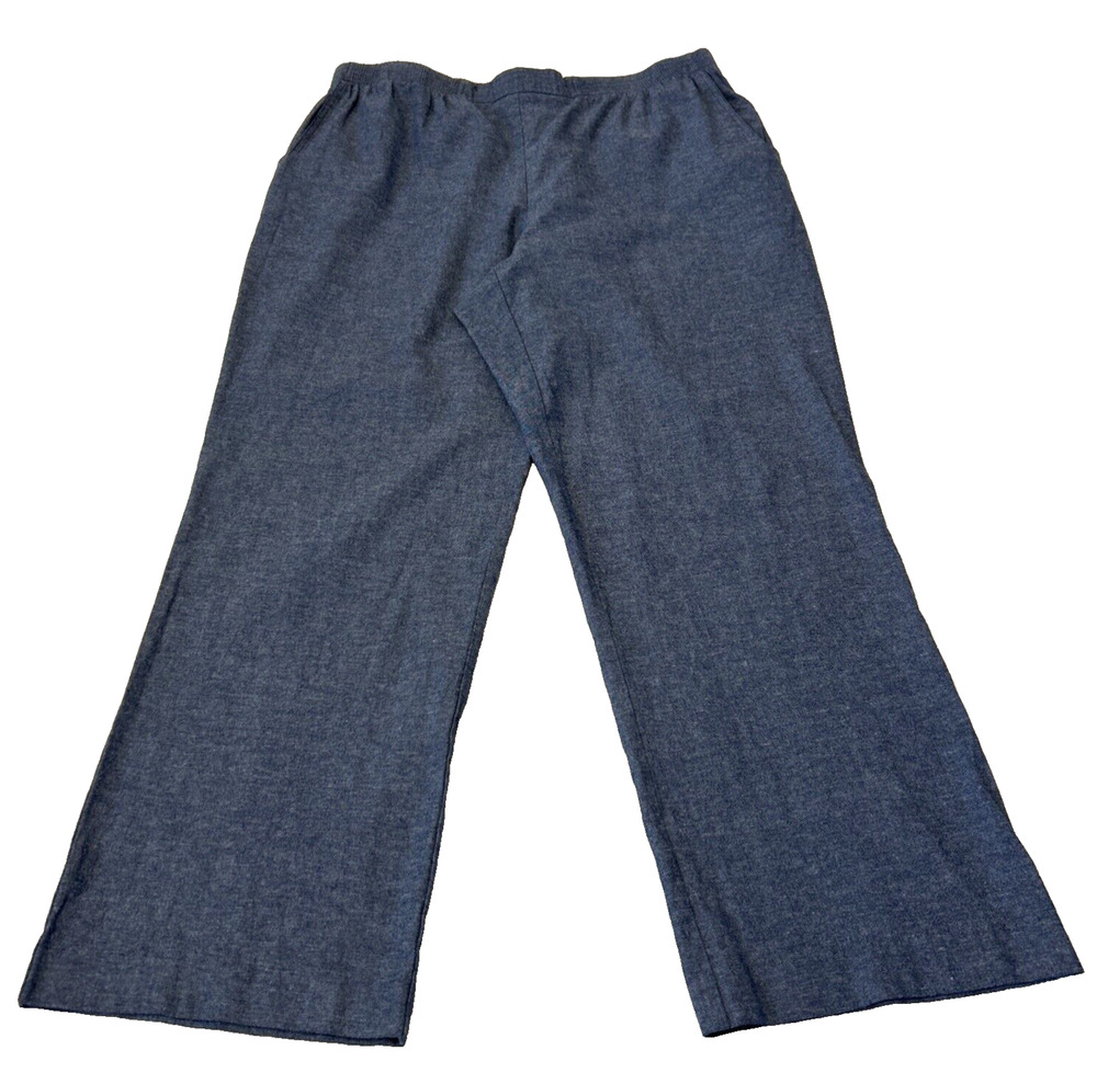 Alfred Dunner Women’s Chambray Pull On Pant Sz 14 Blue Linen Blend